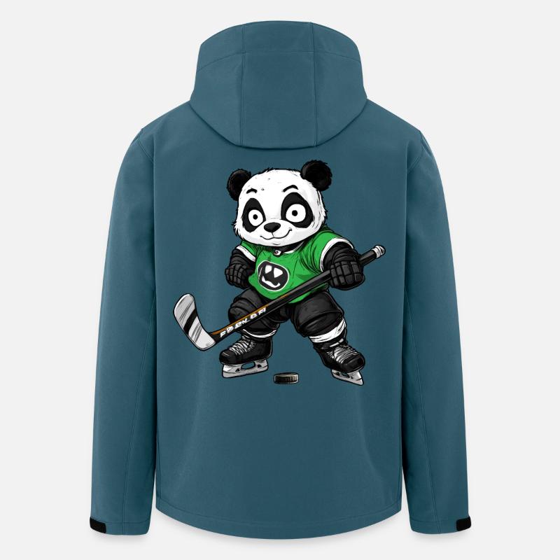 Eishockeyspieler Panda - Recycelte Männer Softshell-Jacke von Stanley/Stella - Dunkles Petrol