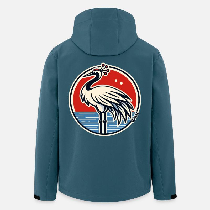 Crane at Sunset Circle - Men’s Recycled Softshell Jacket by Stanley/Stella - stargazer
