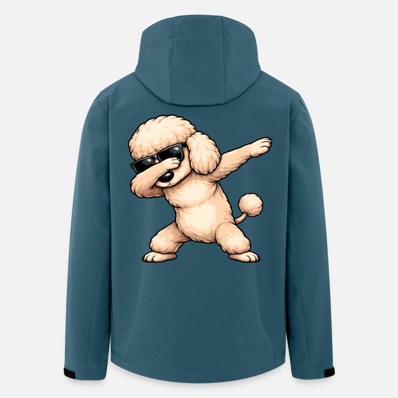 Caniche en train de dobber - Veste softshell homme en polyester recyclé Stanley/Stella - bleu pétrole foncé