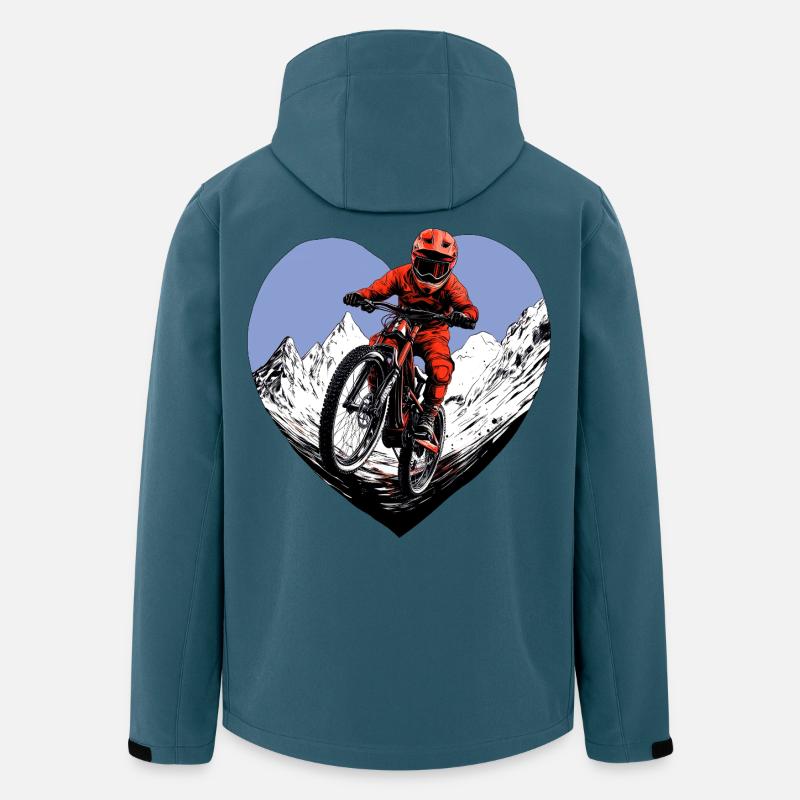 Mountainbike Liebe - Recycelte Männer Softshell-Jacke von Stanley/Stella - Dunkles Petrol