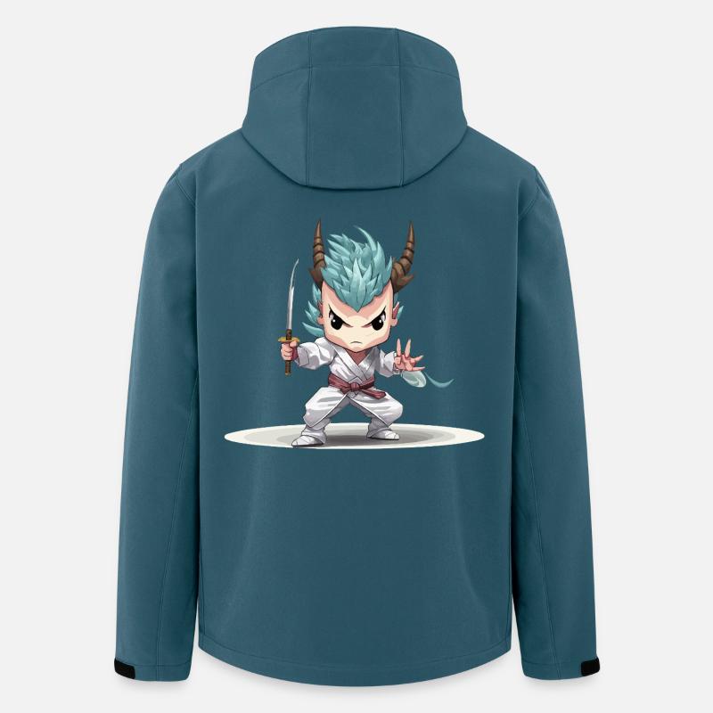 Guerrier Chibi avec Katana - Veste softshell homme en polyester recyclé Stanley/Stella - bleu pétrole foncé