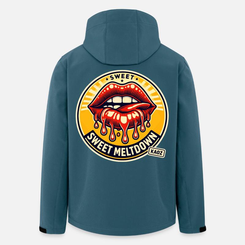 Süße Meltdown-Lippenkunst - Recycelte Männer Softshell-Jacke von Stanley/Stella - Dunkles Petrol