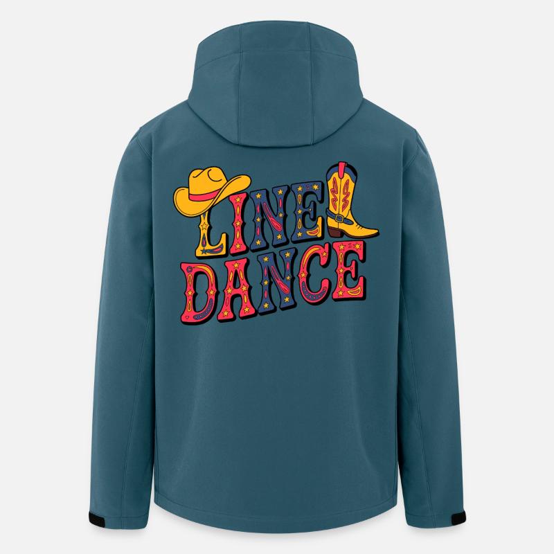 Line Dance Western Illustration - Recycelte Männer Softshell-Jacke von Stanley/Stella - Dunkles Petrol
