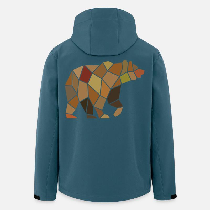 Geometric Bear from Mosaic Polygon - Men’s Recycled Softshell Jacket by Stanley/Stella - stargazer