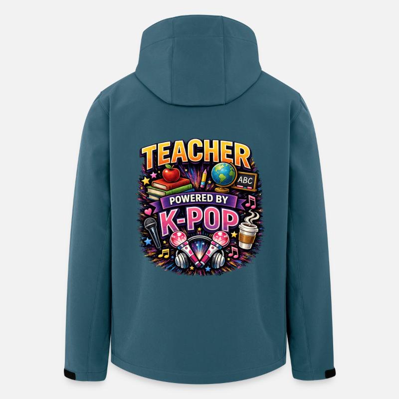 Teacher Powered By K-Pop - Recycelte Männer Softshell-Jacke von Stanley/Stella - Dunkles Petrol