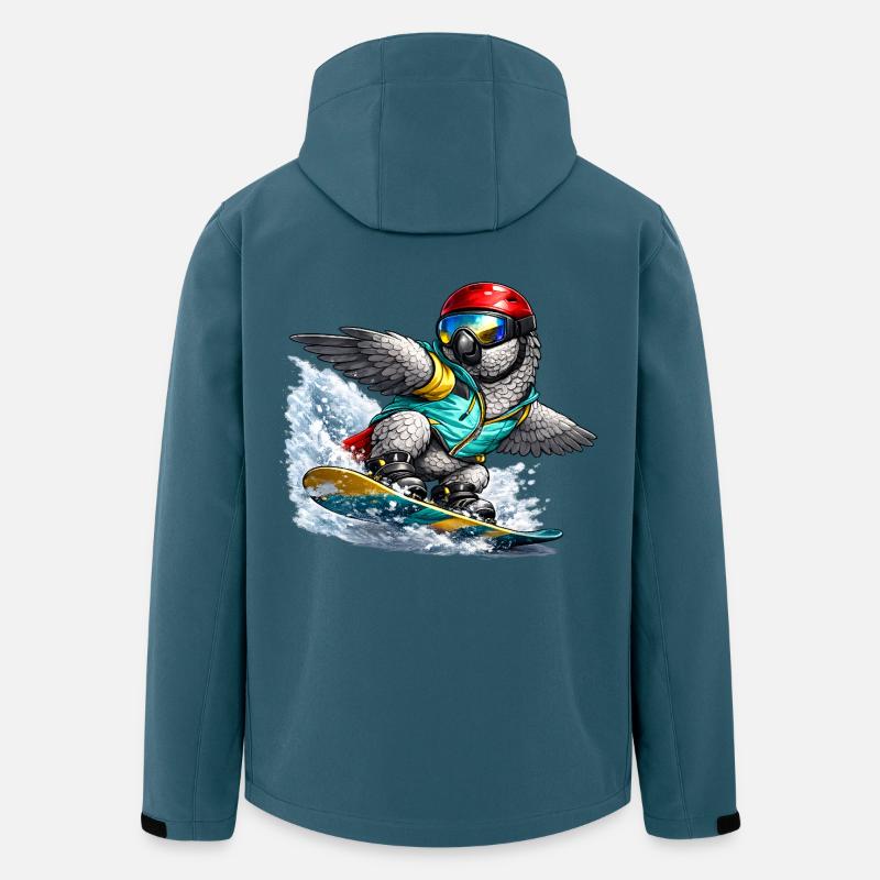 Graupapagei Snowboard - Recycelte Männer Softshell-Jacke von Stanley/Stella - Dunkles Petrol