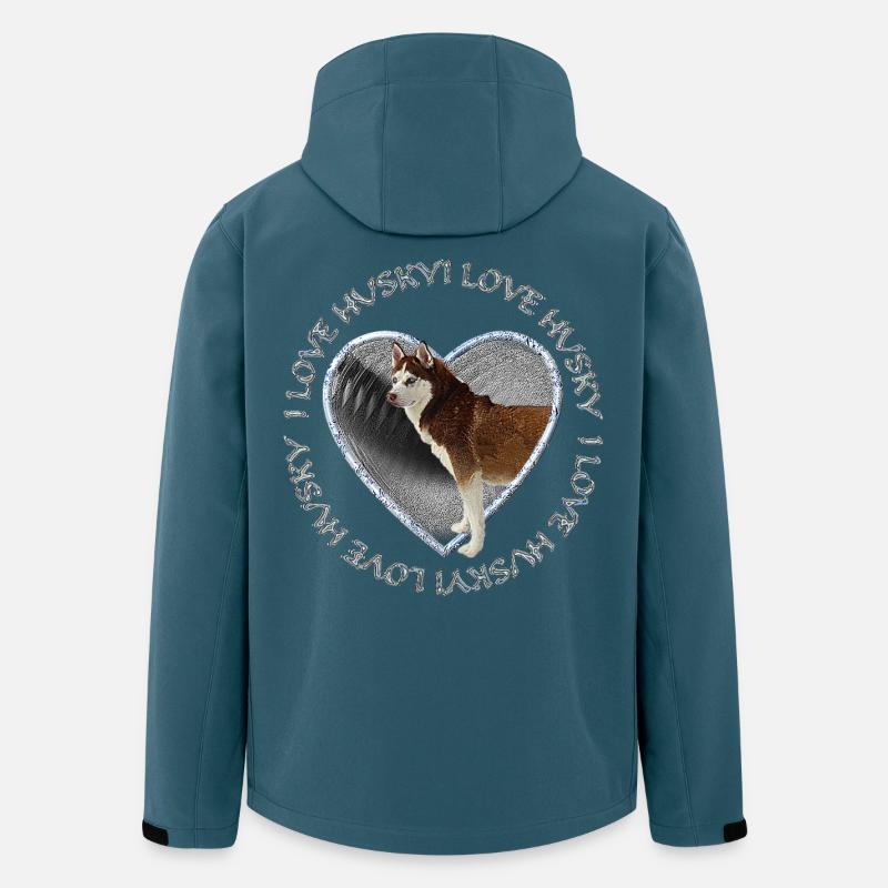 Husky im Herzen Liebe - Recycelte Männer Softshell-Jacke von Stanley/Stella - Dunkles Petrol