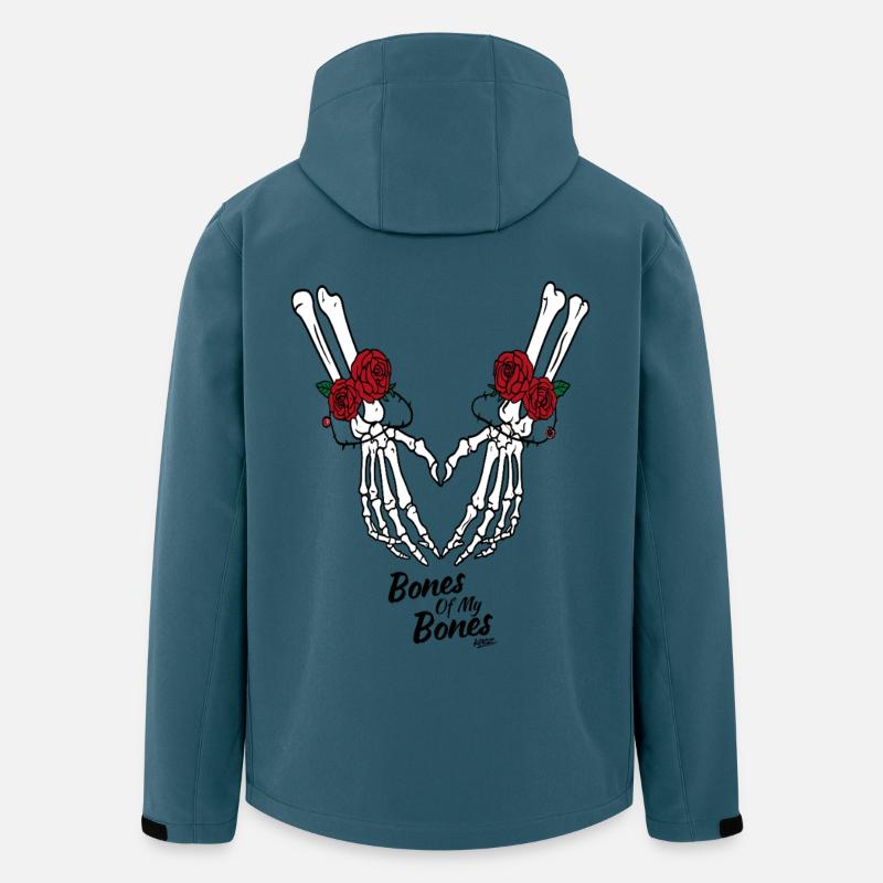 Skeleton Heart with Roses - Men’s Recycled Softshell Jacket by Stanley/Stella - stargazer