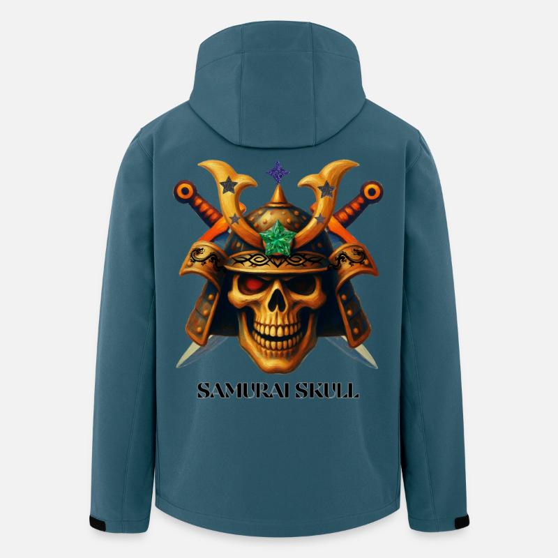 Samurai Skull T-Shirt-Design. - Recycelte Männer Softshell-Jacke von Stanley/Stella - Dunkles Petrol