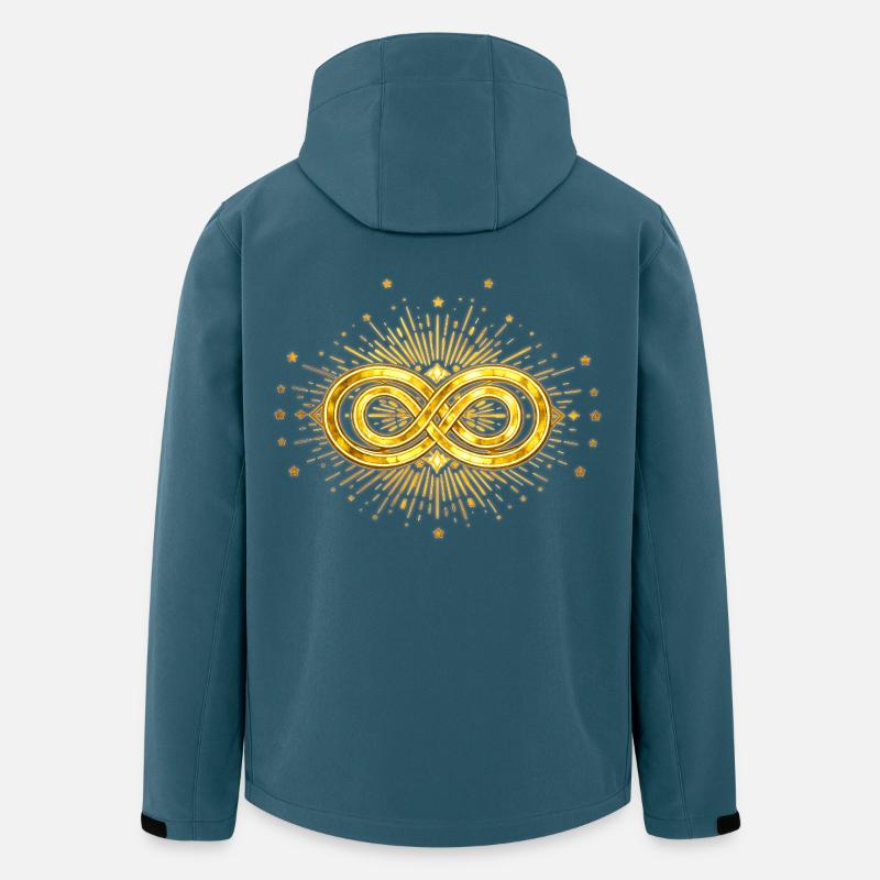Goldenes Unendlichkeitssymbol und Sternensplitter - Recycelte Männer Softshell-Jacke von Stanley/Stella - Dunkles Petrol