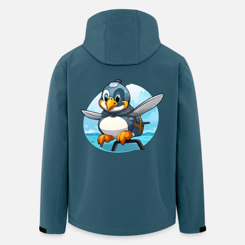 Flying penguin with backpack - Men’s Recycled Softshell Jacket by Stanley/Stella - stargazer