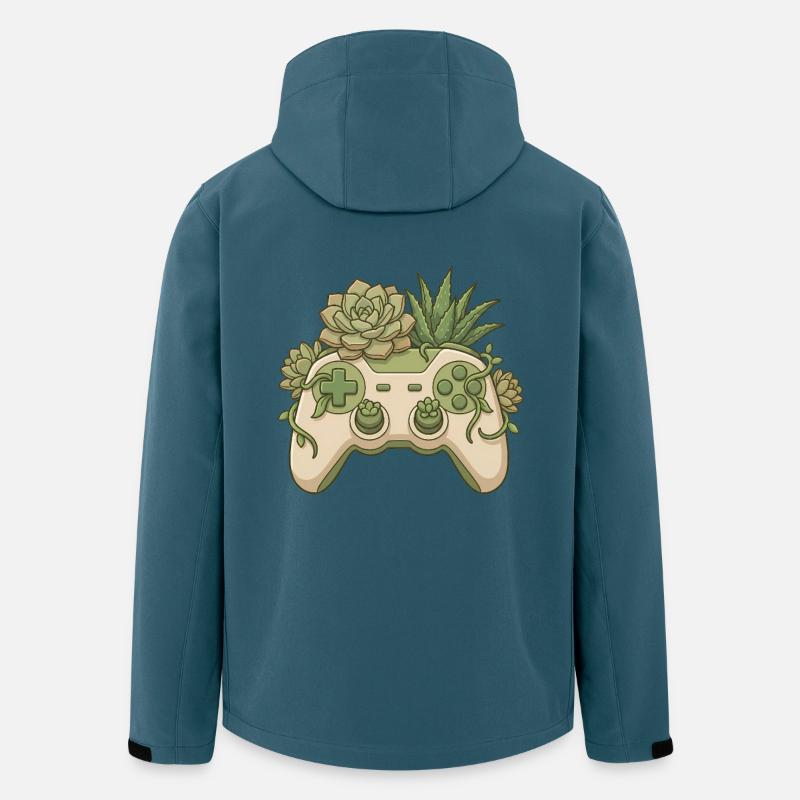Sukkulent-Controller – Süßer Gaming-Aufkleber - Recycelte Männer Softshell-Jacke von Stanley/Stella - Dunkles Petrol