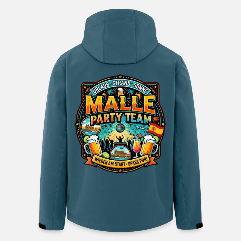 Malle Party Team - Recycelte Männer Softshell-Jacke von Stanley/Stella - Dunkles Petrol