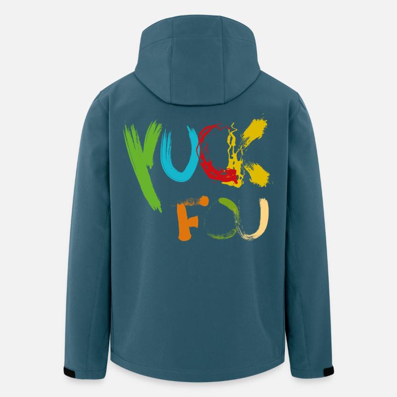 Yuck Fou Farbexplosion - Recycelte Männer Softshell-Jacke von Stanley/Stella - Dunkles Petrol