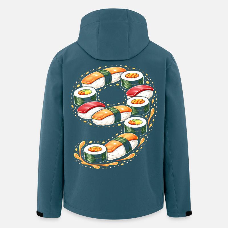 Sushi Ring Muster - Recycelte Männer Softshell-Jacke von Stanley/Stella - Dunkles Petrol