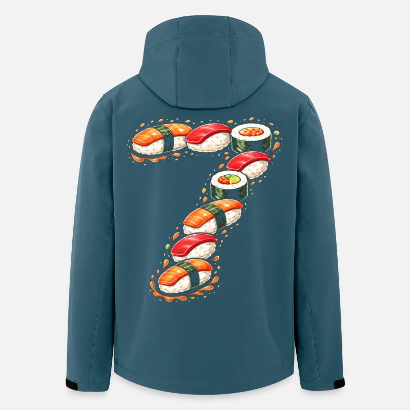 Point d’interrogation sur le sushi - Veste softshell homme en polyester recyclé Stanley/Stella - bleu pétrole foncé