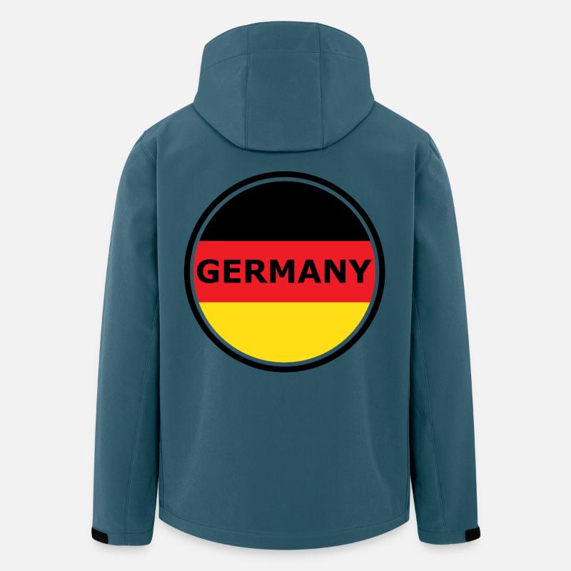 Graphique en demi-cercle du drapeau allemand - Veste softshell homme en polyester recyclé Stanley/Stella - bleu pétrole foncé