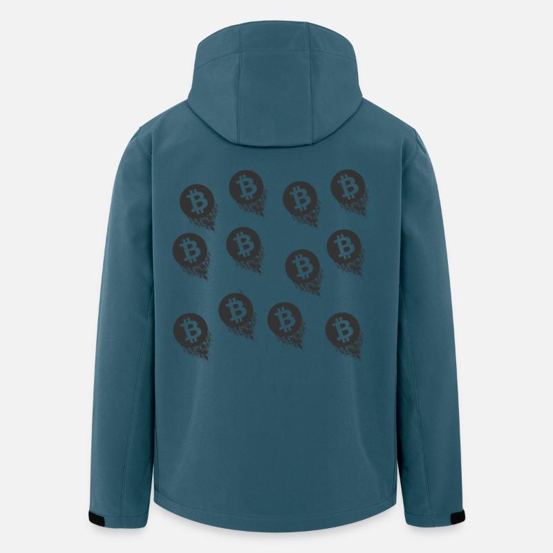 Bitcoin Pinselmuster Serie - Recycelte Männer Softshell-Jacke von Stanley/Stella - Dunkles Petrol