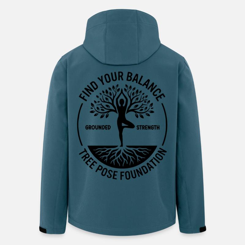 Yoga : Trouvez votre équilibre : pleine conscience - Veste softshell homme en polyester recyclé Stanley/Stella - bleu pétrole foncé