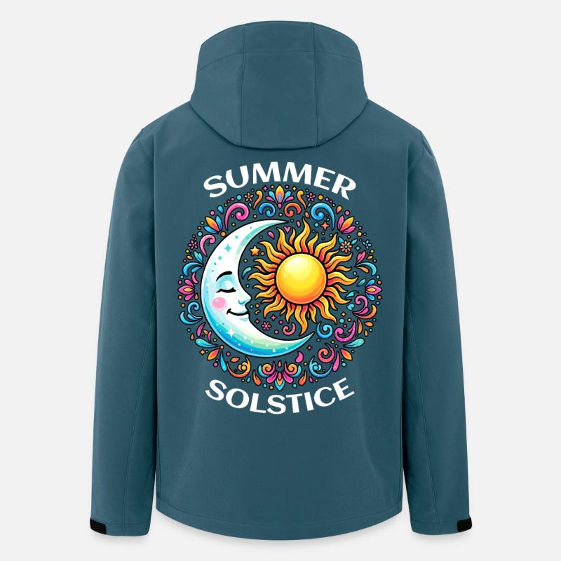 Litha Pagan Solstice d’été Midsommar - Veste softshell homme en polyester recyclé Stanley/Stella - bleu pétrole foncé