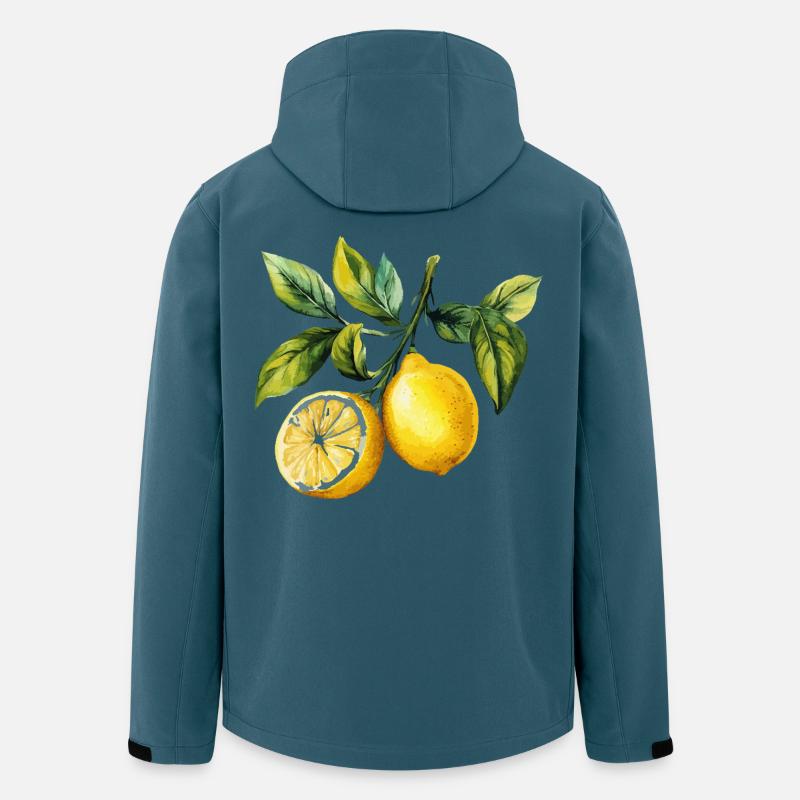 Zitronen Zitrus Zitrusfrucht Frucht Aquarell - Recycelte Männer Softshell-Jacke von Stanley/Stella - Dunkles Petrol