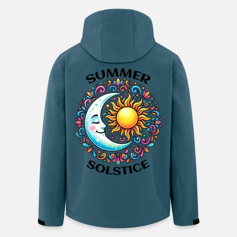 Litha Pagan Solstice d’été Midsommar - Veste softshell homme en polyester recyclé Stanley/Stella - bleu pétrole foncé