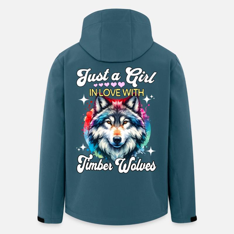 Grauwolf Mädchen Timber Wolf - Recycelte Männer Softshell-Jacke von Stanley/Stella - Dunkles Petrol