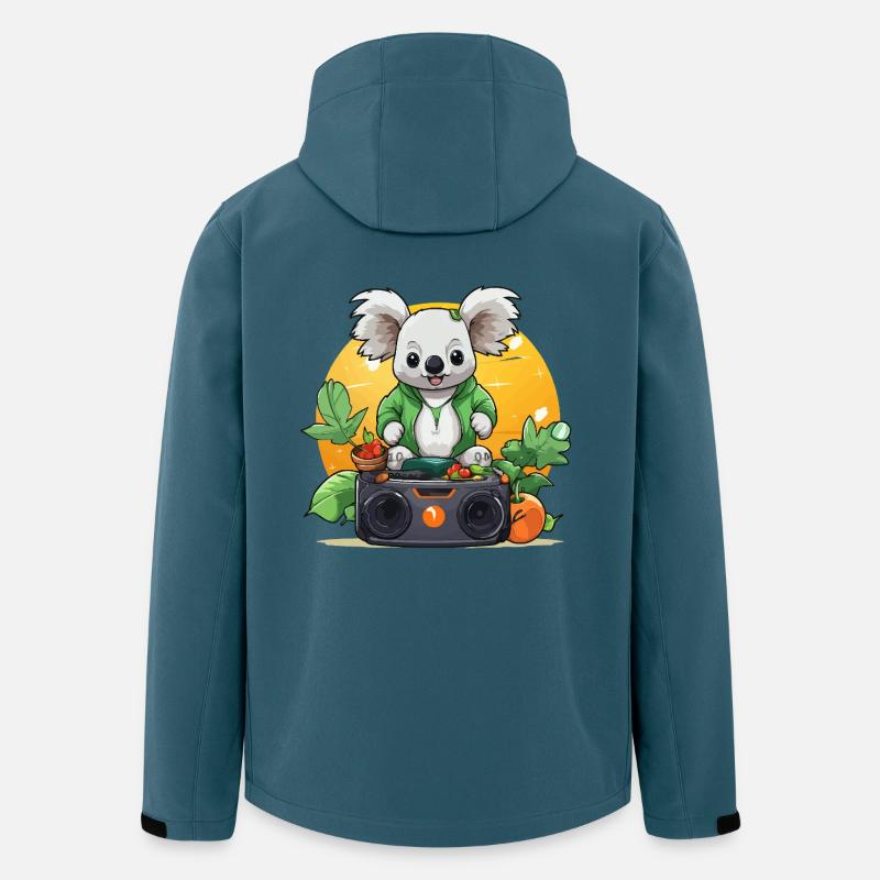 Koala DJ im Gartenbeats - Recycelte Männer Softshell-Jacke von Stanley/Stella - Dunkles Petrol