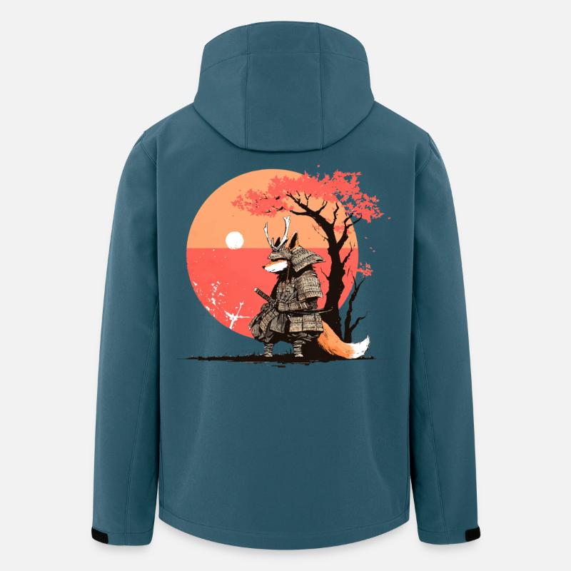 Samurai-Fuchs bei Sonnenuntergang - Recycelte Männer Softshell-Jacke von Stanley/Stella - Dunkles Petrol