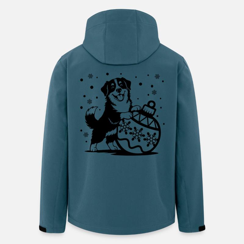 Freudiger Berner Hund aus Bombk - Recycelte Männer Softshell-Jacke von Stanley/Stella - Dunkles Petrol
