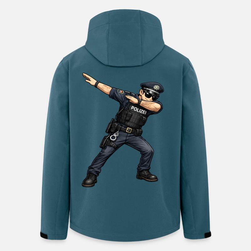 Dabbing Polizist - Recycelte Männer Softshell-Jacke von Stanley/Stella - Dunkles Petrol