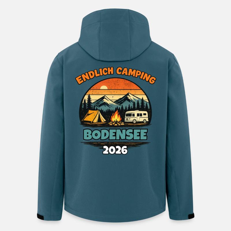 Endlich Camping Bodensee 2026 Camper Wohnmobil  - Recycelte Männer Softshell-Jacke von Stanley/Stella - Dunkles Petrol