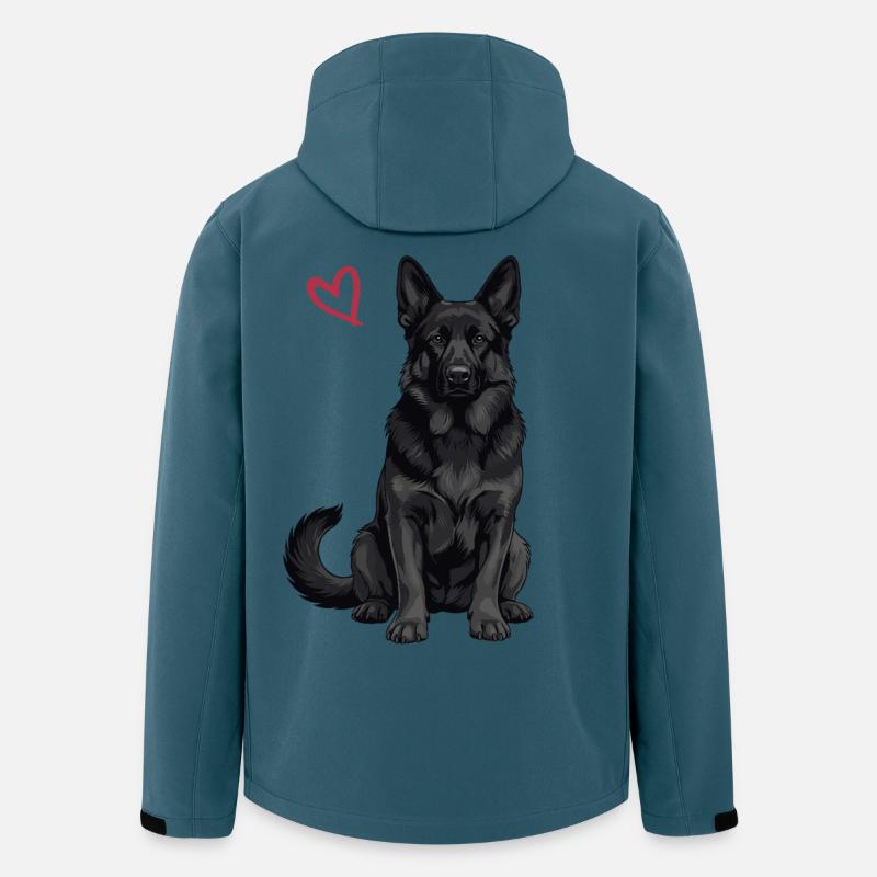 Schwarzer Deutscher Schäferhund - Recycelte Männer Softshell-Jacke von Stanley/Stella - Dunkles Petrol