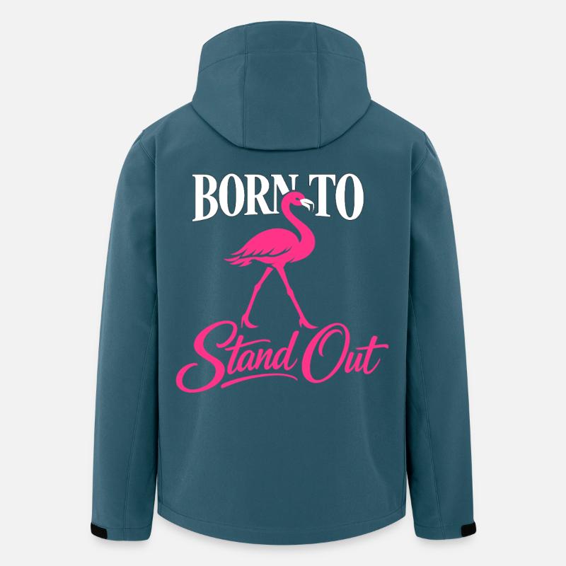 Flamingo Statement - Recycelte Männer Softshell-Jacke von Stanley/Stella - Dunkles Petrol