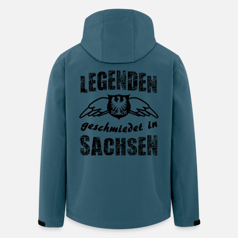 Legenden aus Sachsen - Recycelte Männer Softshell-Jacke von Stanley/Stella - Dunkles Petrol