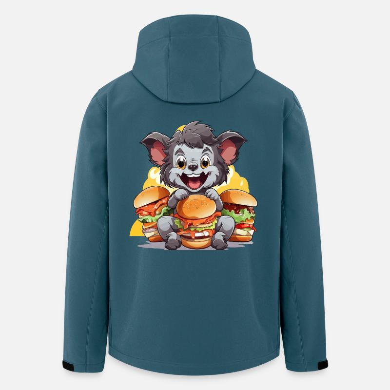 Kauender Koala mit Burgern - Recycelte Männer Softshell-Jacke von Stanley/Stella - Dunkles Petrol