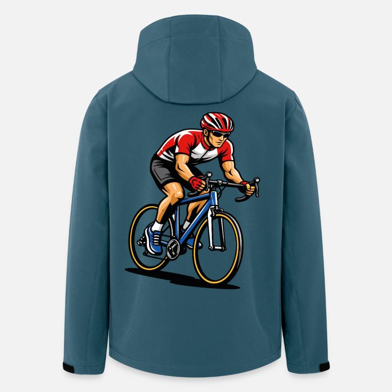 Radfahrer auf Rennrad mit voller Geschwindigkeit - Recycelte Männer Softshell-Jacke von Stanley/Stella - Dunkles Petrol