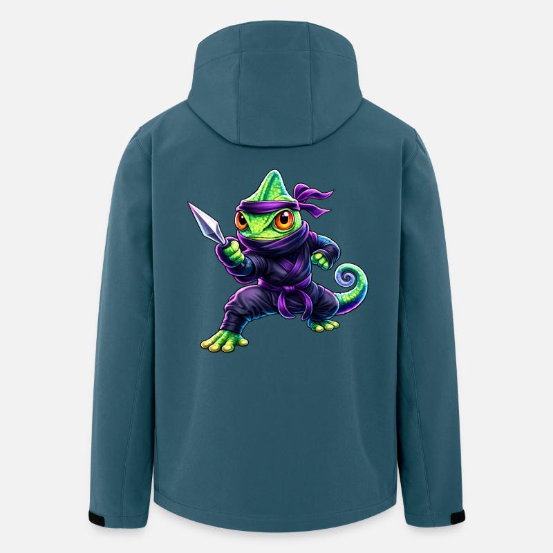 Neon-Chamäleon Ninja Cyberpunk-Tier - Recycelte Männer Softshell-Jacke von Stanley/Stella - Dunkles Petrol