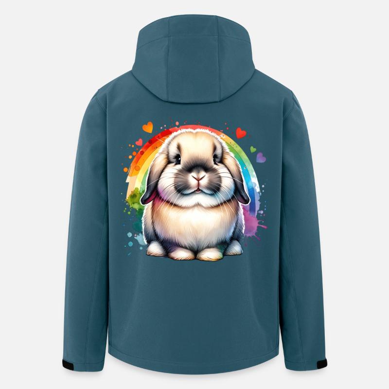 Zwergwidder Kaninchen Geschenk - Recycelte Männer Softshell-Jacke von Stanley/Stella - Dunkles Petrol