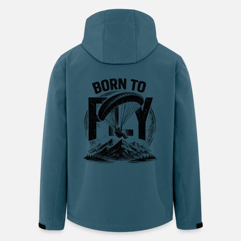 Born to FLY - Paragliding  - Recycelte Männer Softshell-Jacke von Stanley/Stella - Dunkles Petrol