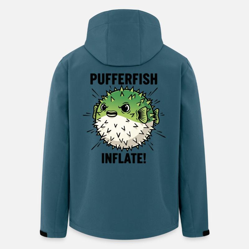 Globe Fish Danger Inflation Schwarzer Kugelfisch - Recycelte Männer Softshell-Jacke von Stanley/Stella - Dunkles Petrol