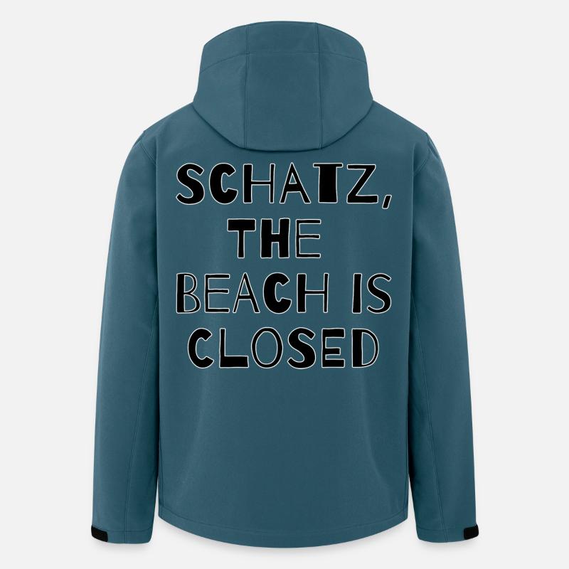 SCHATZ,THE BEACH IS CLOSED  - Recycelte Männer Softshell-Jacke von Stanley/Stella - Dunkles Petrol
