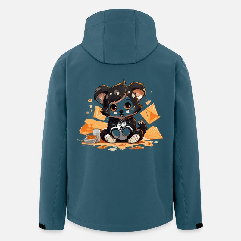 Luxus-Panda mit Geldsäcken - Recycelte Männer Softshell-Jacke von Stanley/Stella - Dunkles Petrol