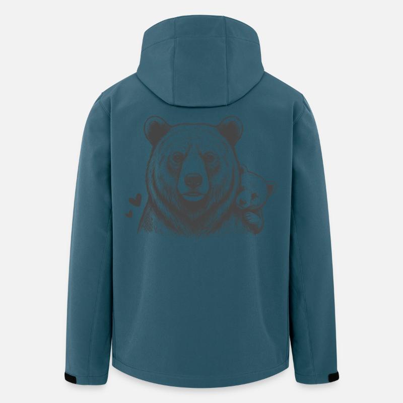 Vater Bär und Baby - Recycelte Männer Softshell-Jacke von Stanley/Stella - Dunkles Petrol