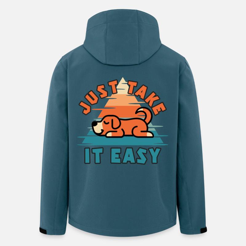 Just Take It Easy Retro Dog - Men’s Recycled Softshell Jacket by Stanley/Stella - stargazer