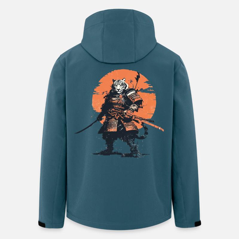 Tiger-Samurai in Ember Moon - Recycelte Männer Softshell-Jacke von Stanley/Stella - Dunkles Petrol
