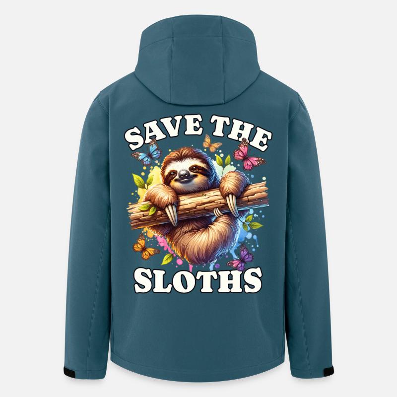 Faultier Save Sloth - Recycelte Männer Softshell-Jacke von Stanley/Stella - Dunkles Petrol