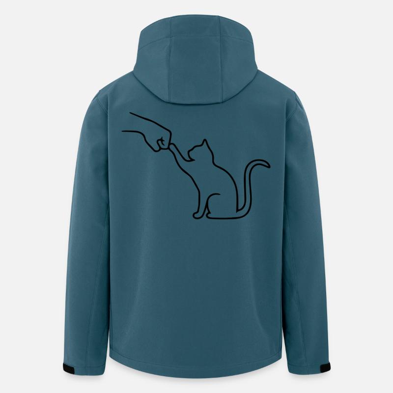 Katze Pfote Team Faust lustig - Recycelte Männer Softshell-Jacke von Stanley/Stella - Dunkles Petrol