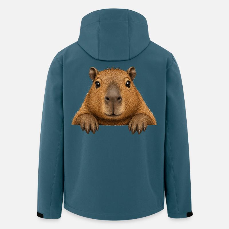 Kuscheltier Capybara Cartoon - Recycelte Männer Softshell-Jacke von Stanley/Stella - Dunkles Petrol