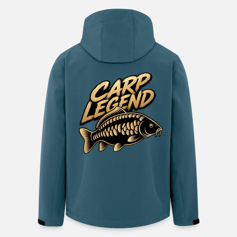 Conception de pêcheur Carp Legend - Veste softshell homme en polyester recyclé Stanley/Stella - bleu pétrole foncé